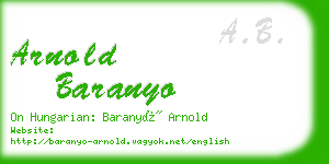 arnold baranyo business card